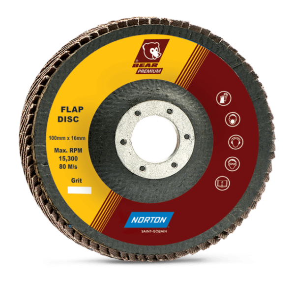 Norton Bear Premium Flap Disc 7" #120 (20pc)