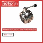Techno Manual 2303 Double Unions End Butterfly Valve 2" (1pc)
